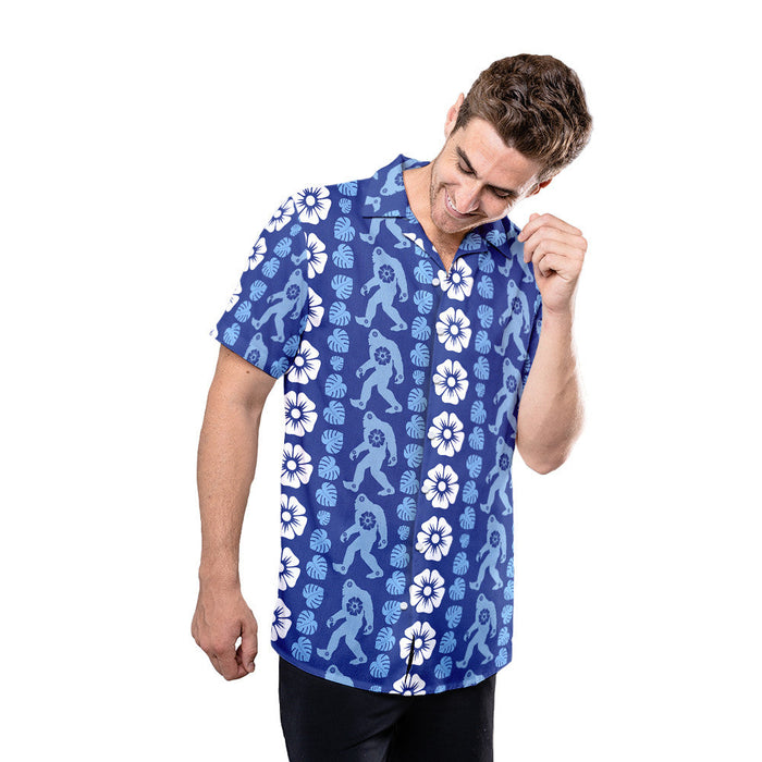Bigfoot Blue Nice Design - Bigfoot Hawaiian Shirt