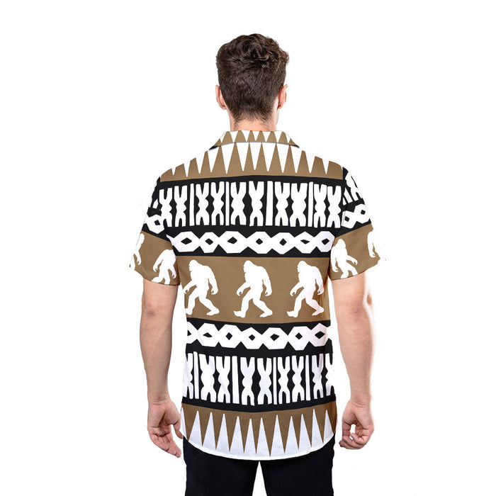 Bigfoot Retro Tropical Brown Awesome Design - Bigfoot Hawaiian Shirt
