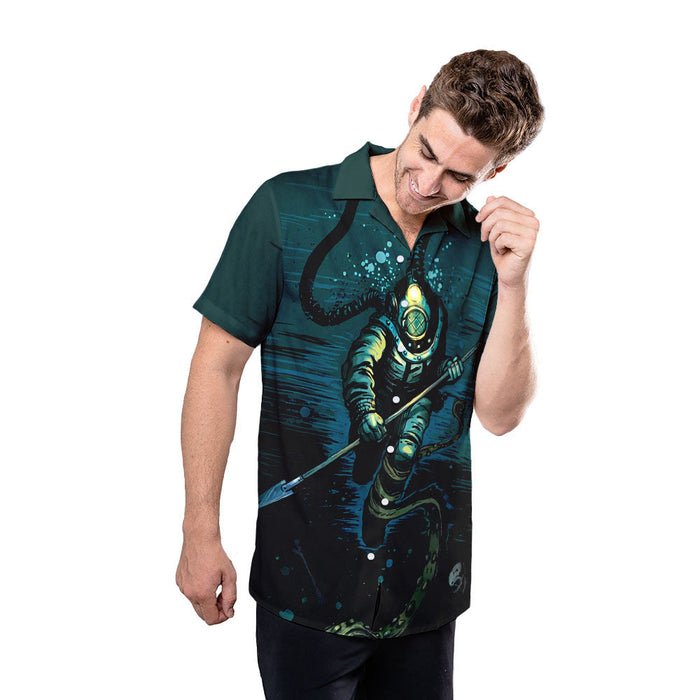 Scuba Diver Deep Ocean Diving Art Unique Design Unisex Hawaiian Shirt