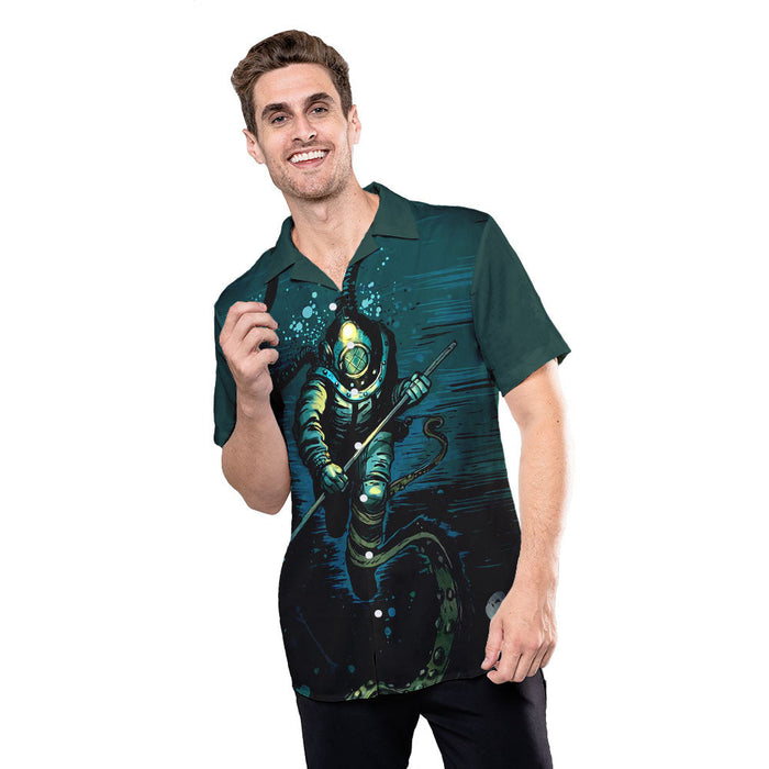 Scuba Diver Deep Ocean Diving Art Unique Design Unisex Hawaiian Shirt